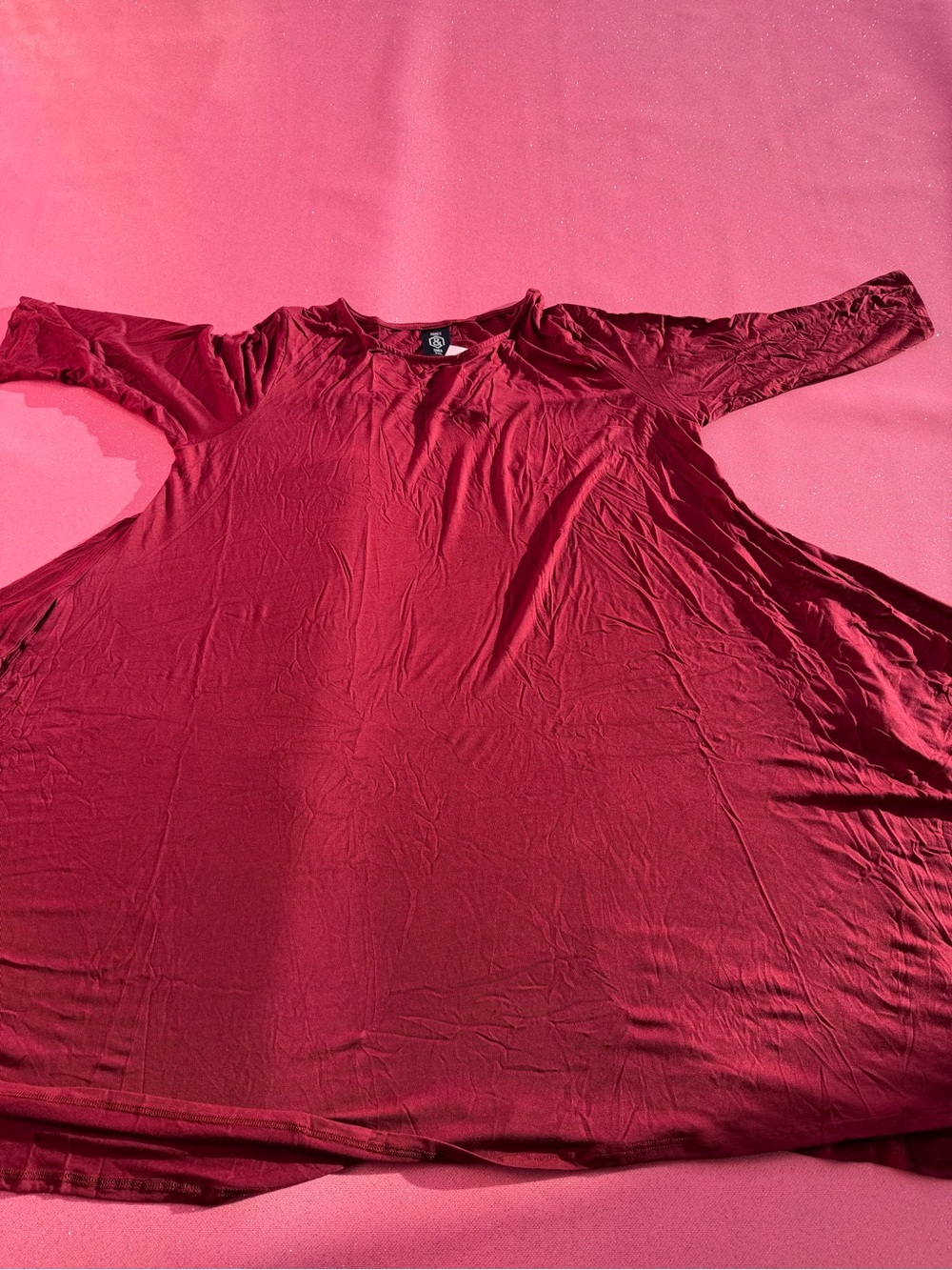 Agnes & Dora Burgundy Long Sleeve Swing Dress